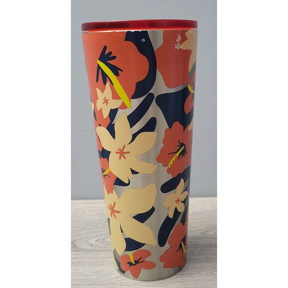 Starbucks 24 oz Tropical Hibiscus Floral Cold Beverage D19 Tumbler without Straw - Picture 3 of 10